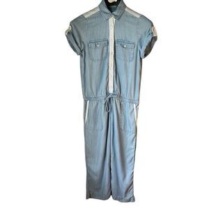 Vineyard Vines Lightweight Denim Jumpsuit, Size 4 Pockets! Straight Leg preppy